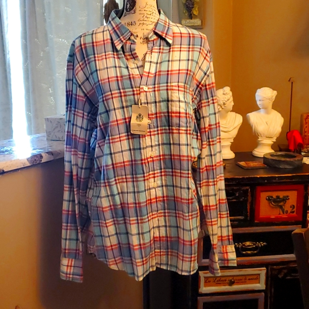 Tailored fit mens Brand new with tags J Crew Vintage Madras size large.
